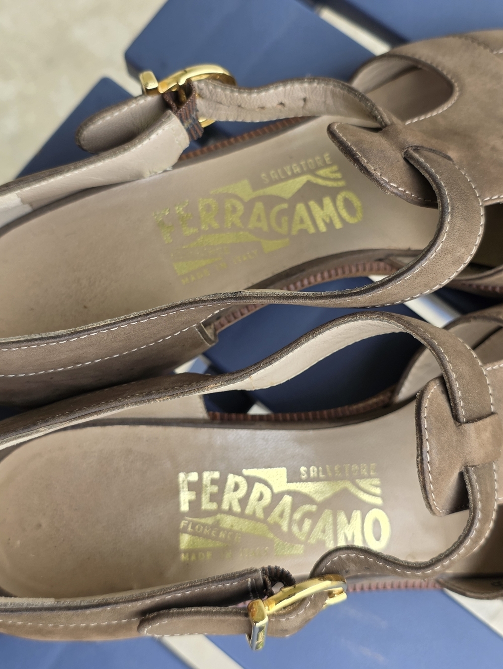 Salvatore Ferragamo Brown Suede Mary Jane Flats 8.5 AAAA Italy Buckle Comfort - Picture 9 of 13